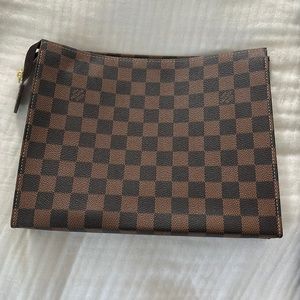 Designer inspired Damier makeup bag clutch